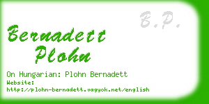 bernadett plohn business card